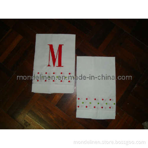 Monogram Linen Handkerchief with Diffent Color Cuff (HC-002)